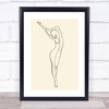 Block Colour Line Art Female Silhouette Decorative Wall Art Print