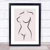 Block Colour Line Art Nude Female Body Decorative Wall Art Print