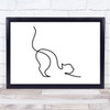 Black & White Line Art Stretching Cat Decorative Wall Art Print