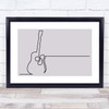 Block Colour Line Art Acoustic Guitar Decorative Wall Art Print