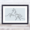 Block Colour Line Art Horse Landscape Decorative Wall Art Print