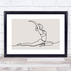 Block Colour Line Art Lady Exercising Decorative Wall Art Print