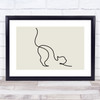 Block Colour Line Art Stretching Cat Decorative Wall Art Print