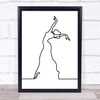 Black & White Line Art Lady Dancer Decorative Wall Art Print