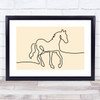 Block Colour Line Art Simple Horse Decorative Wall Art Print