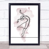 Watercolour Line Art Ballet Dancer Decorative Wall Art Print