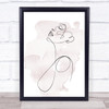 Watercolour Line Art Lady Outline Decorative Wall Art Print