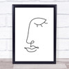 Black & White Line Art Half Face Decorative Wall Art Print