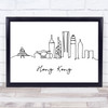 Black & White Line Art Hong Kong Decorative Wall Art Print