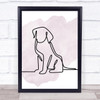 Watercolour Line Art Simple Dog Decorative Wall Art Print