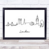 Black & White Line Art London Decorative Wall Art Print