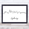 Black & White Line Art Sydney Decorative Wall Art Print