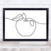 Black & White Line Art Apple Decorative Wall Art Print