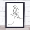 Black & White Line Art Jesus Decorative Wall Art Print