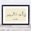 Block Colour Line Art London Decorative Wall Art Print
