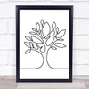 Black & White Line Art Tree Decorative Wall Art Print