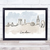 Watercolour Line Art London Decorative Wall Art Print