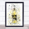 Watercolour Splatter Press Cider Bottle Decorative Wall Art Print