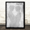 Any Song Lyrics Custom Gay Couple Two Men Dancing Grey Song Lyric Print