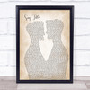 Kylie Minogue Love At First Sight Two Men Gay Couple Wedding Song Lyric Print - Or Any Song You Choose