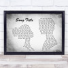 Leona Lewis Footprints In The Sand Man Lady Couple Grey Song Lyric Print - Or Any Song You Choose