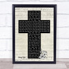 Morris Brothers Gospel Bluegrass Two Coats Music Script Christian Memorial Cross Song Lyric Print - Or Any Song You Choose