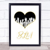 Black Lives Matter Raised Hands In Heart Gold Style Text Wall Art Print