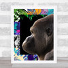 Gorilla Jungle Squares Wall Art Print