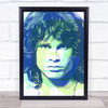 Jim Morrison Blue Green Screen Print Funky Wall Art Print