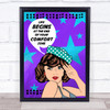 Vintage Lady Life Begins At The End Of Your Comfort Zone Wall Art Print