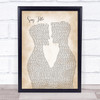 Taylor Swift Lover Two Men Gay Couple Wedding Song Lyric Music Art Print - Or Any Song You Choose