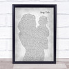McFly All About You Mother & Baby Grey Song Lyric Music Art Print - Or Any Song You Choose