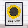 The Housemartins Happy Hour Grey Script Sunflower Song Lyric Music Art Print - Or Any Song You Choose