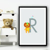 Animal Collection Letter R Children's Kids Wall Art Print