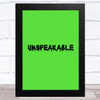 Unspeakable Youtuber Neon Green Wall Art Children's Kids Wall Art Print