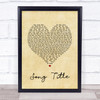 A-ha Take On Me Vintage Heart Song Lyric Quote Music Print - Or Any Song You Choose