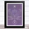 Dragonfly Women Moon Phases Gothic Purple Home Wall Art Print