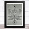 Dragonfly Women And Moon Phases Gothic Home Wall Art Print