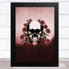 Gothic Skull With Red Roses Home Wall Art Print