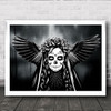 Winged Sugar Skull Gothic Home Wall Art Print