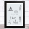 Famous Places Of Europe Home Wall Art Print