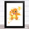 Charizard Pokémon Splatter Art Children's Kids Wall Art Print