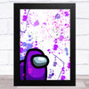 Among Us Purple Splatter Art Children's Kids Wall Art Print