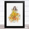 Belle Beauty And The Beast Vintage Splatter Art Children's Kids Wall Art Print