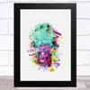 Trolls Purple Watercolour Splatter Children's Kid's Wall Art Print