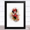 Minnie Mouse Watercolour Splatter Children's Kid's Wall Art Print