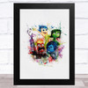 Inside Out Watercolour Splatter Children's Kid's Wall Art Print
