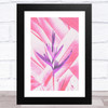 Purple Flower On Pink Tropical Foliage Wall Art Print