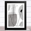 Shades Of Grey Black Lines Abstract Design 4 Wall Art Print