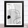 Shades Of Grey Black Lines Abstract Design 1 Wall Art Print